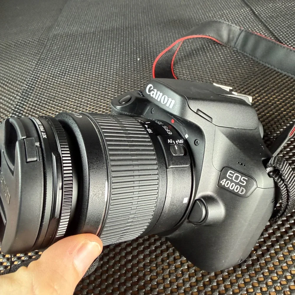 Canon EOS 4000D DSLR Camera Black with 18-55mm Lens, New Battery, SD Card Bundle